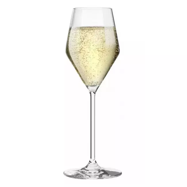 Kieliszki do szampana prosecco Krosno Ray 220 ml zdjęcie poglądowe kieliszka z szampanem